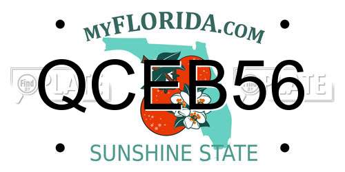 QCEB56 Florida License Plate