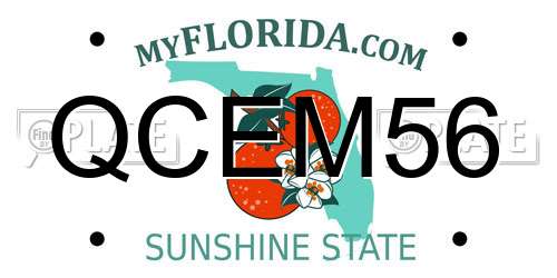 QCEM56 Florida License Plate