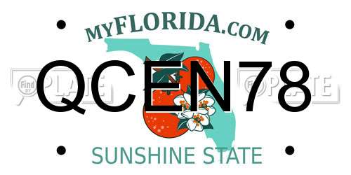 QCEN78 Florida License Plate
