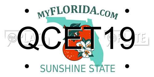 QCET19 Florida License Plate