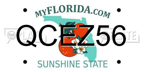 QCEZ56 Florida License Plate