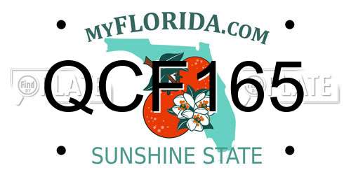 QCF165 Florida License Plate