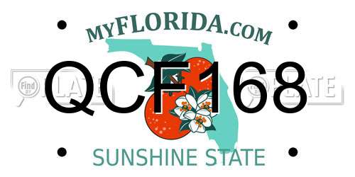 QCF168 Florida License Plate