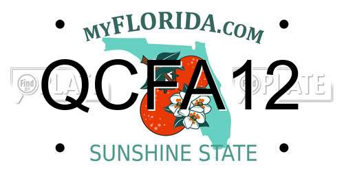 QCFA12 Florida License Plate