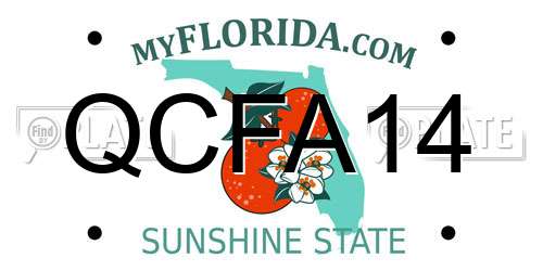 QCFA14 Florida License Plate