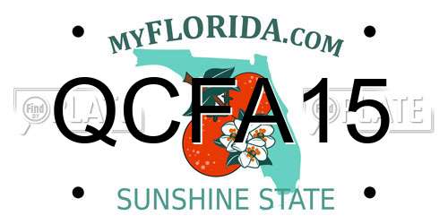 QCFA15 Florida License Plate