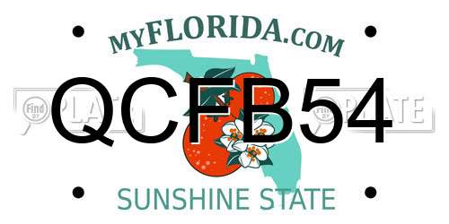 QCFB54 Florida License Plate