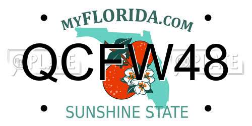 QCFW48 Florida License Plate