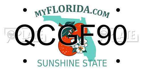 QCGF90 Florida License Plate