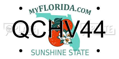 QCHV44 Florida License Plate