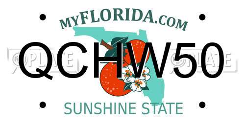 QCHW50 Florida License Plate