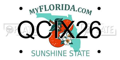 QCIX26 Florida License Plate