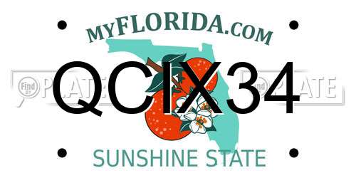 QCIX34 Florida License Plate