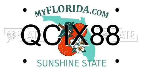 QCIX88 Florida License Plate