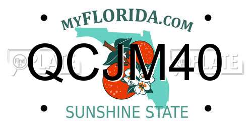 QCJM40 Florida License Plate