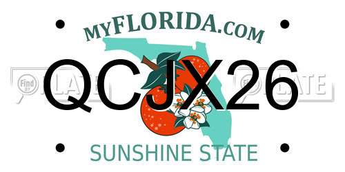 QCJX26 Florida License Plate