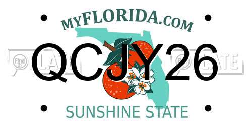 QCJY26 Florida License Plate