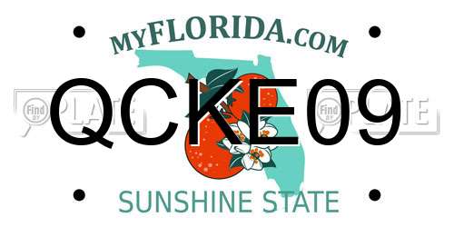 QCKE09 Florida License Plate