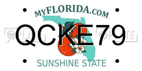 QCKE79 Florida License Plate