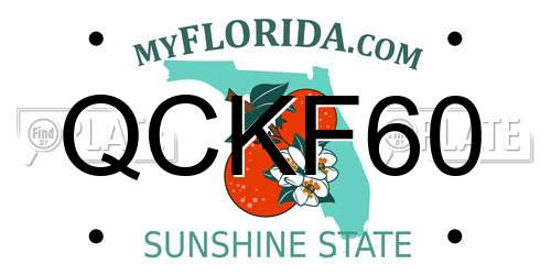 QCKF60 Florida License Plate