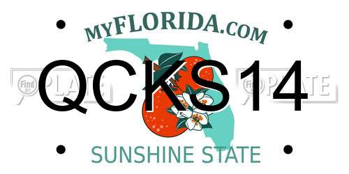 QCKS14 Florida License Plate