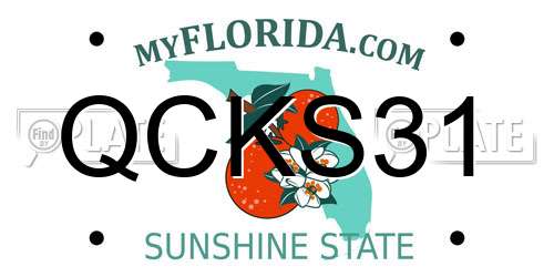 QCKS31 Florida License Plate