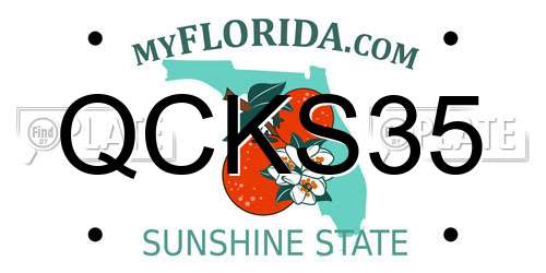 QCKS35 Florida License Plate