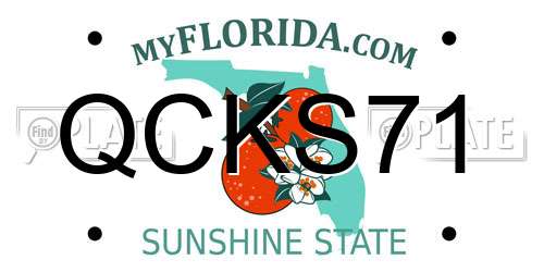QCKS71 Florida License Plate