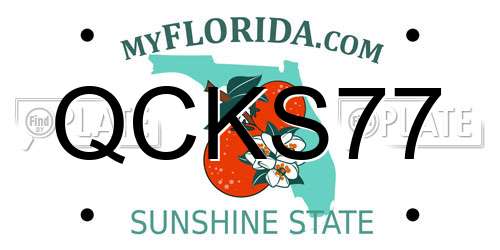 QCKS77 Florida License Plate