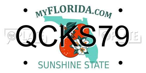 QCKS79 Florida License Plate