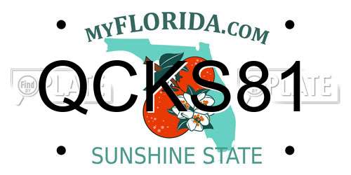 QCKS81 Florida License Plate