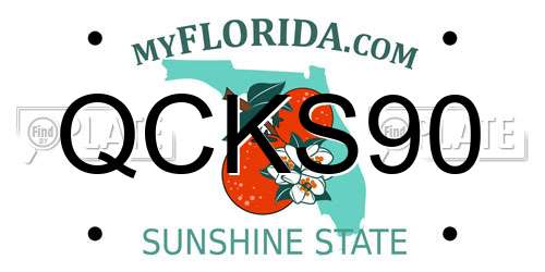 QCKS90 Florida License Plate