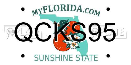QCKS95 Florida License Plate