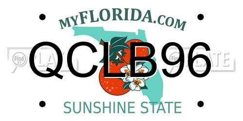 QCLB96 Florida License Plate