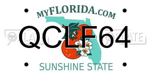 QCLF64 Florida License Plate