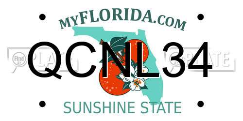 QCNL34 Florida License Plate