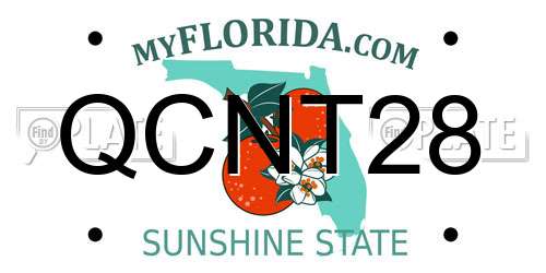 QCNT28 Florida License Plate