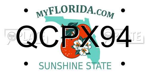 QCPX94 Florida License Plate