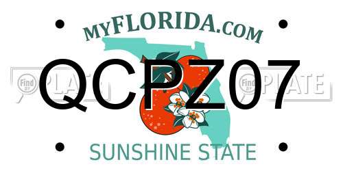 QCPZ07 Florida License Plate