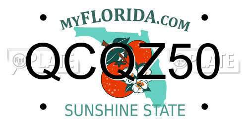 QCQZ50 Florida License Plate