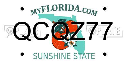 QCQZ77 Florida License Plate