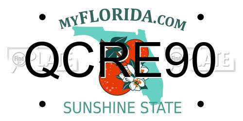 QCRE90 Florida License Plate