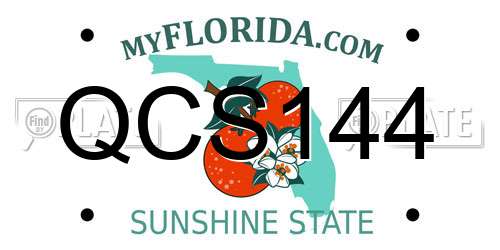 QCS144 Florida License Plate