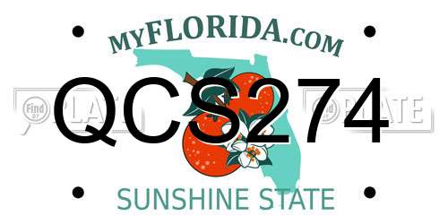 QCS274 Florida License Plate