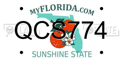QCS774 Florida License Plate