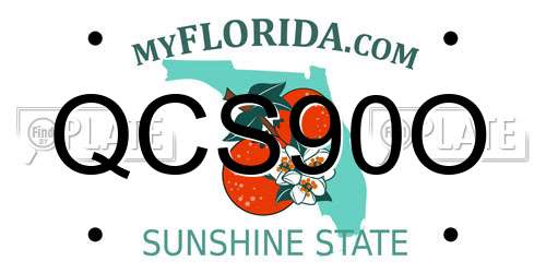 QCS90O Florida License Plate