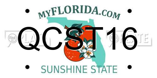 QCST16 Florida License Plate