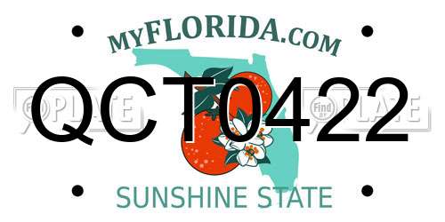 QCT0422 Florida License Plate
