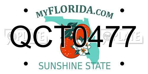 QCT0477 Florida License Plate