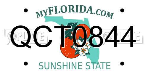 QCT0844 Florida License Plate